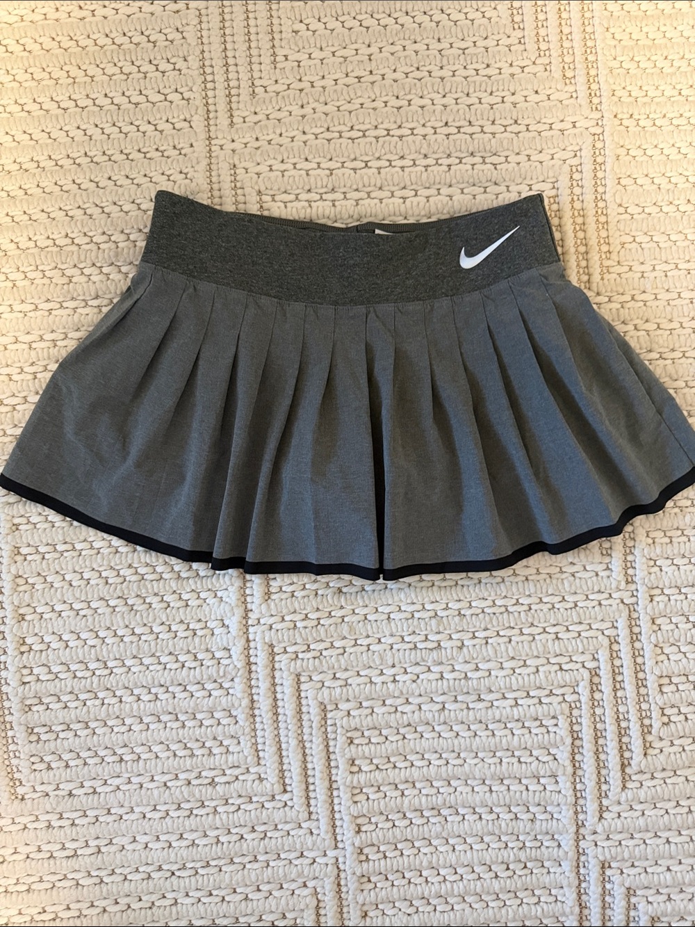 Nike Gray Pleated Tennis Skort with Black Trim